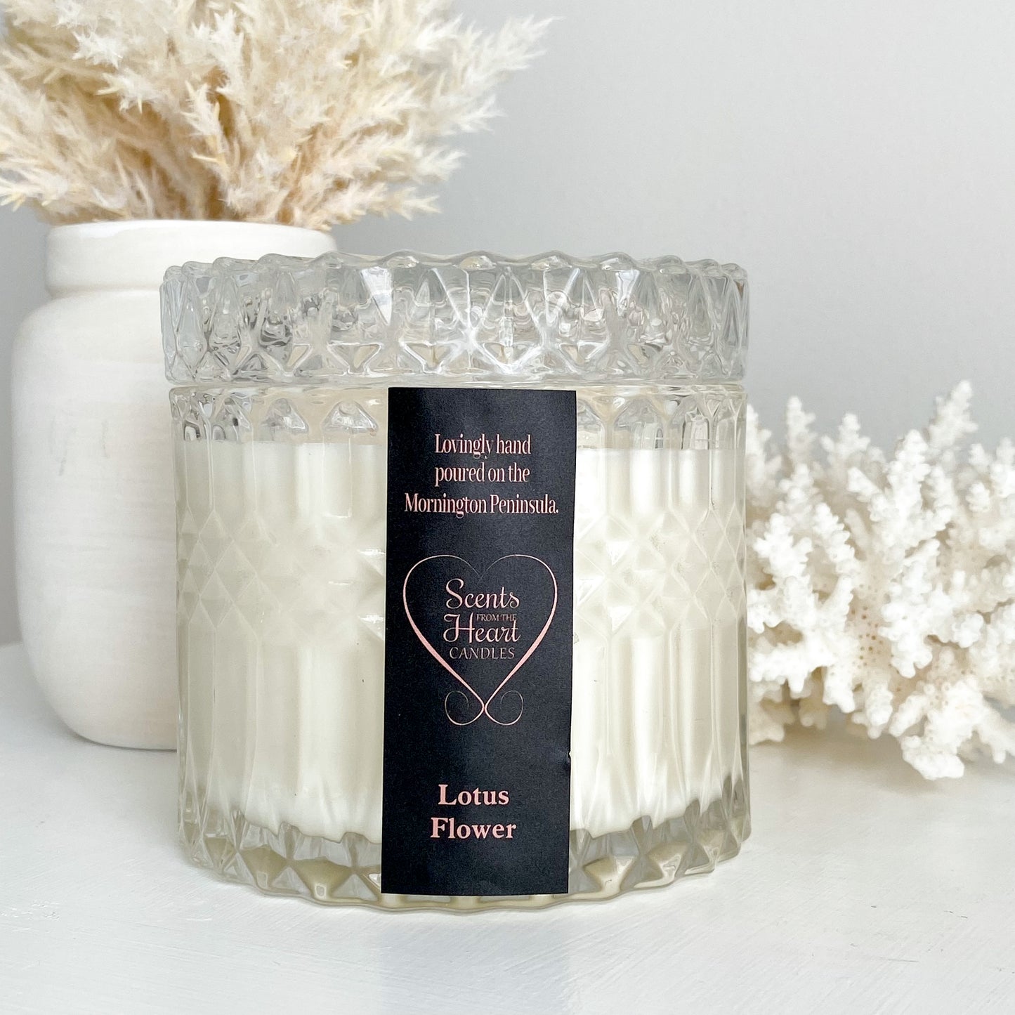 Lotus Flower Hamptons Crystal Candle 400g
