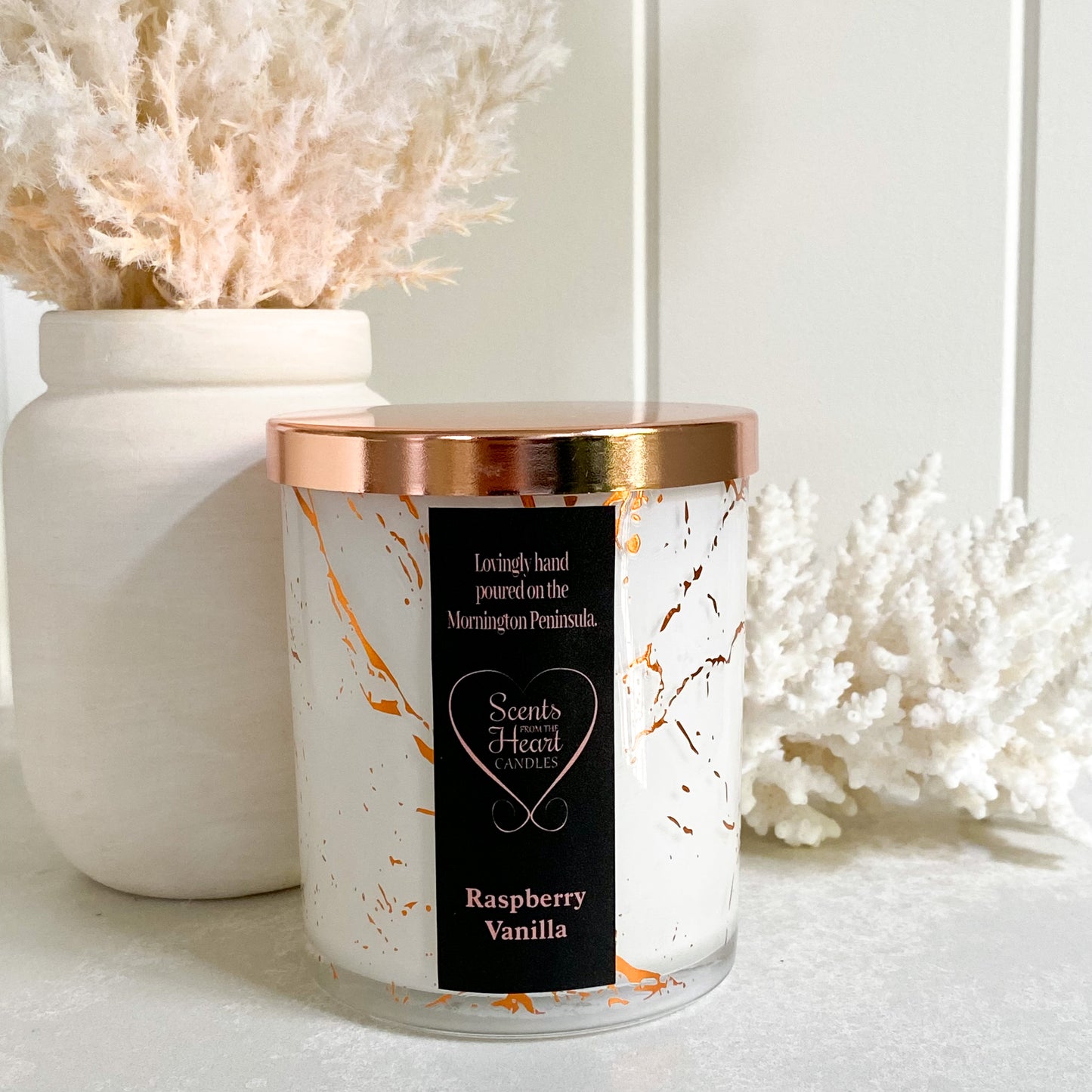 Raspberry Vanilla Rose Gold Candle 300g
