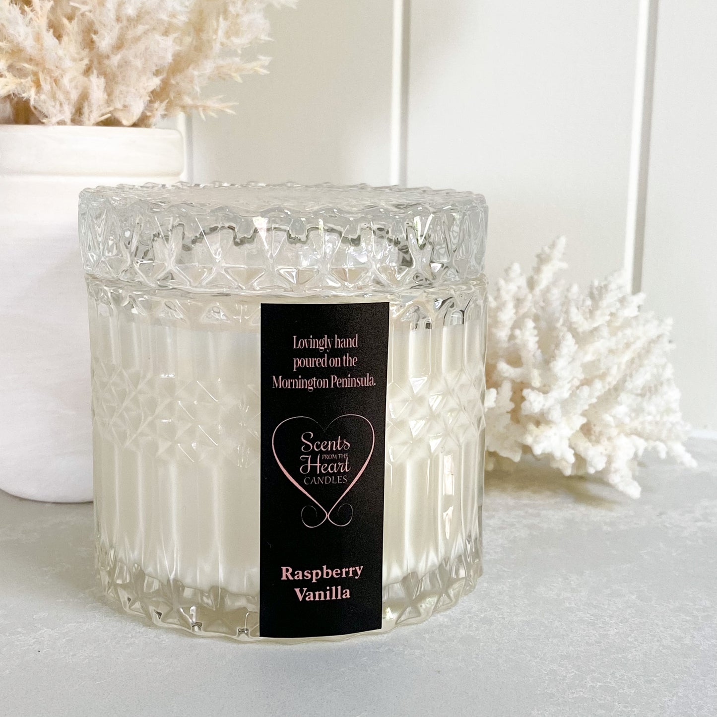 Raspberry Vanilla Hamptons Crystal Candle 400g