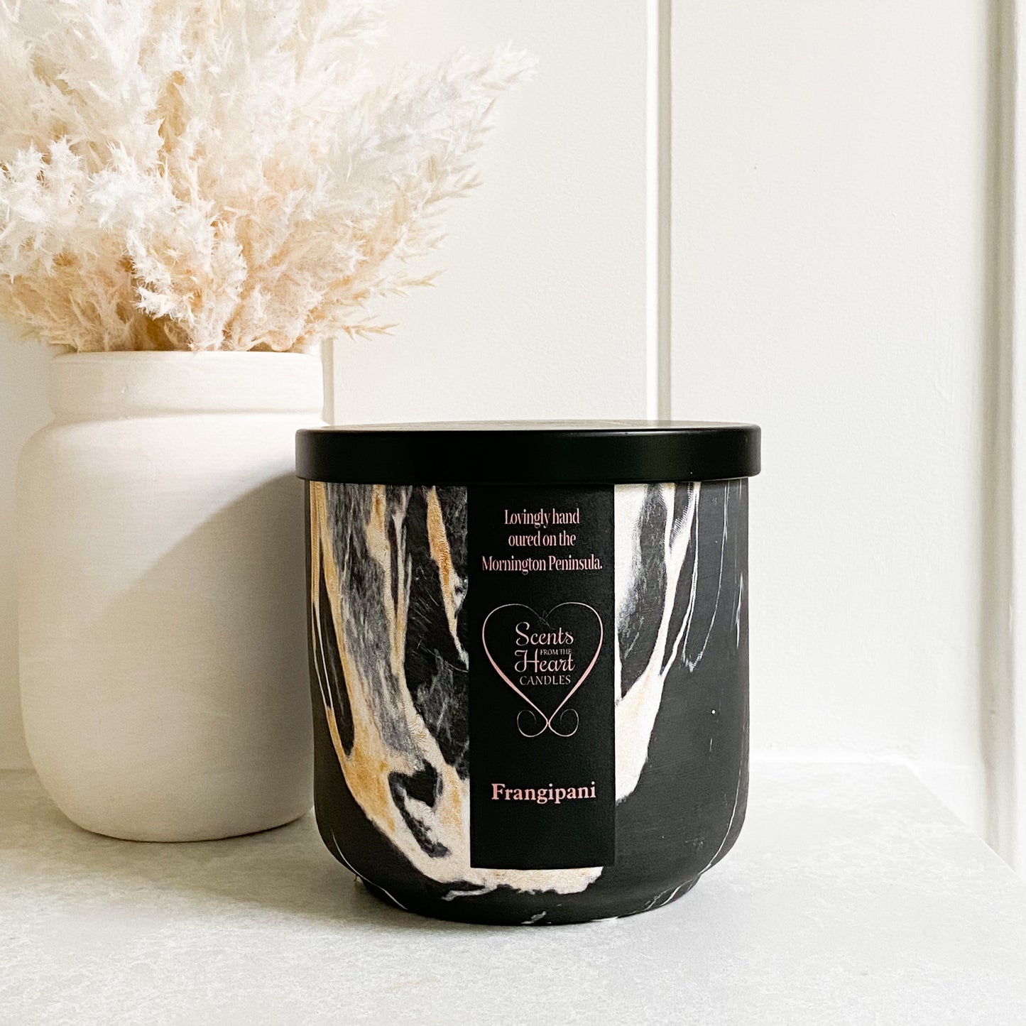 Frangipani Large Marble Candle 450g
