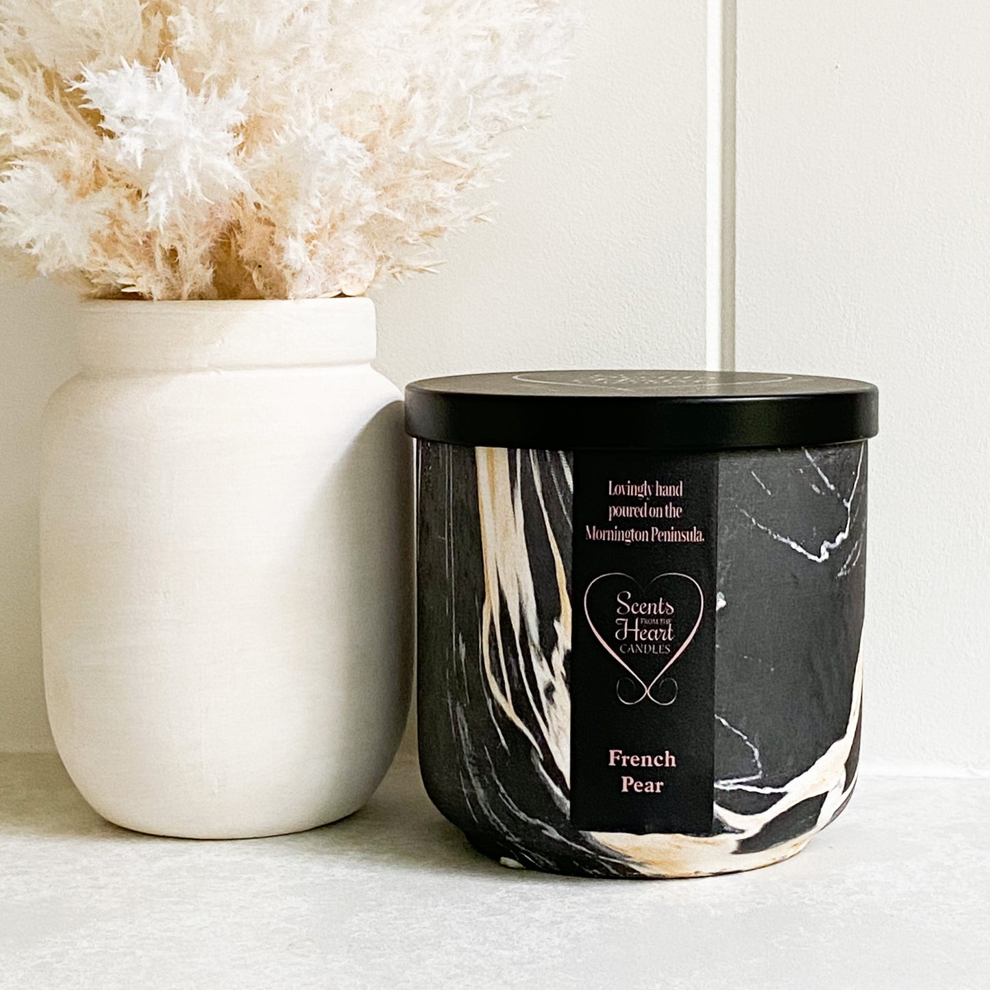 French Pear Large Marble Candle 450g