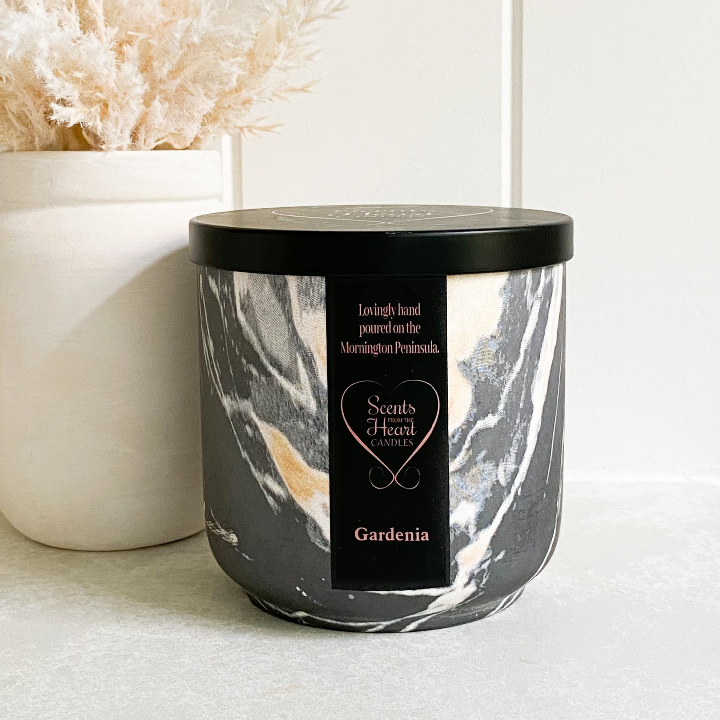 Gardenia Large Marble Candle 450g