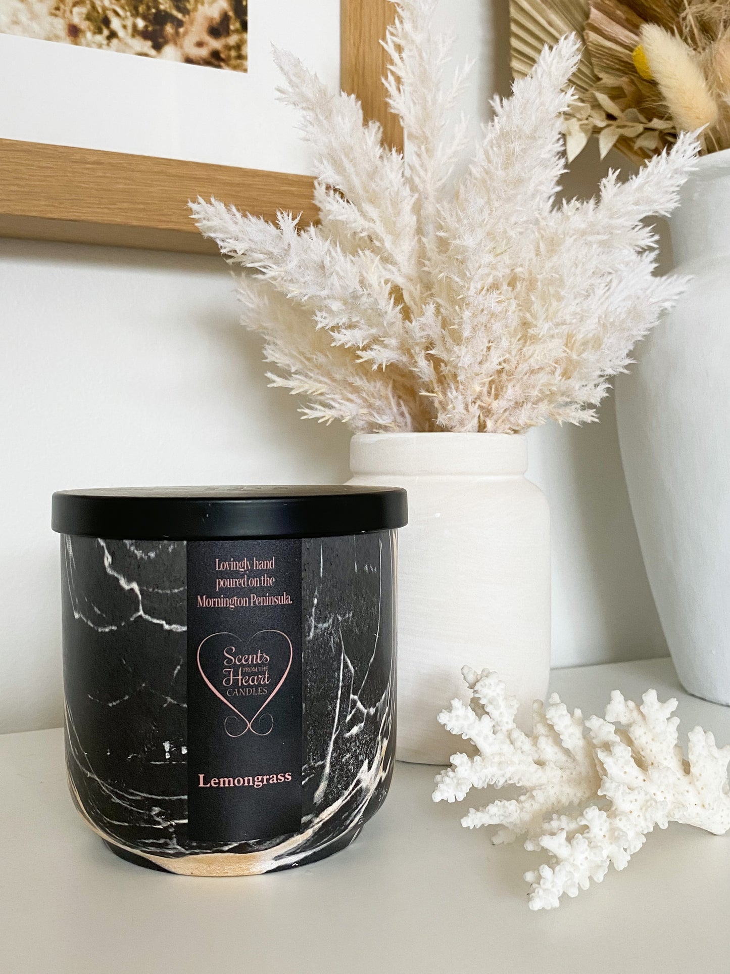 Lemongrass Large Marble Candle 450g