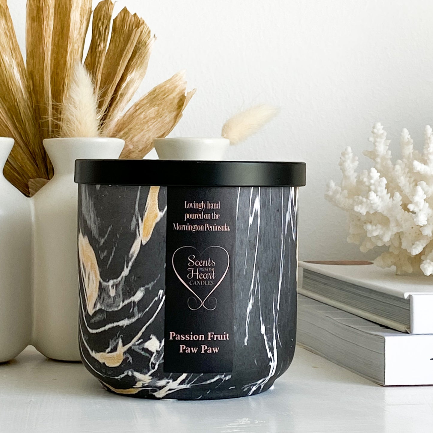 Passionfruit Paw Paw Large Marble Candle 450g
